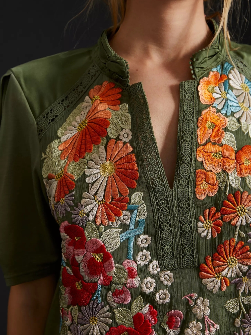 Tiny Eliana Embroidered Half-Sleeve Top - Picture 2 of 15
